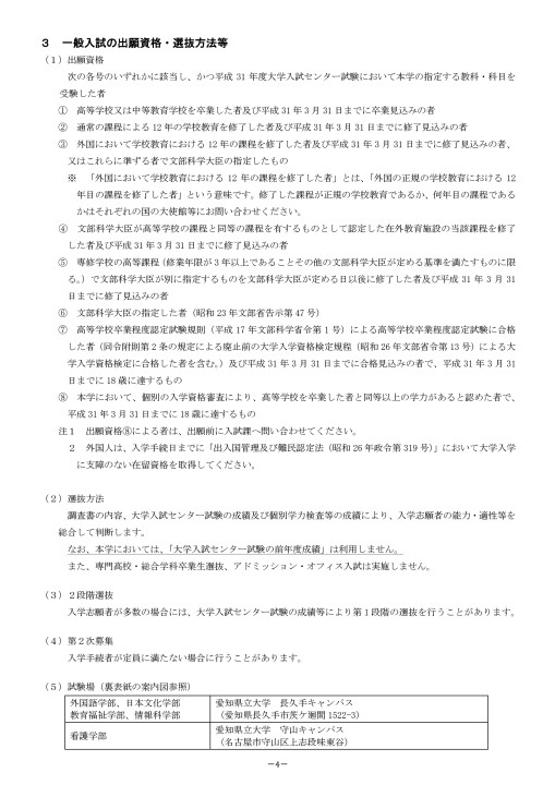 愛知県立大学 19 入試ガイドq A