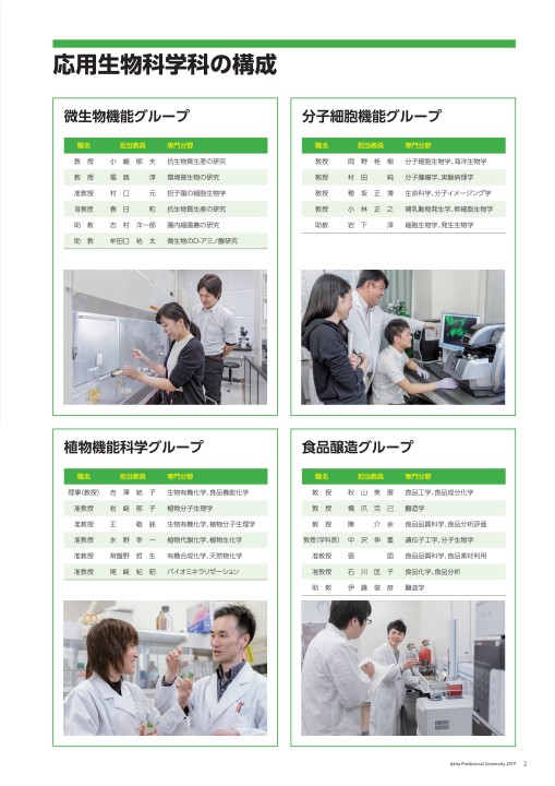 秋田県立大学 生物資源科学部 応用生物科学科