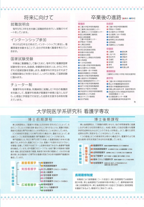 三重大学医学部看護学科案内