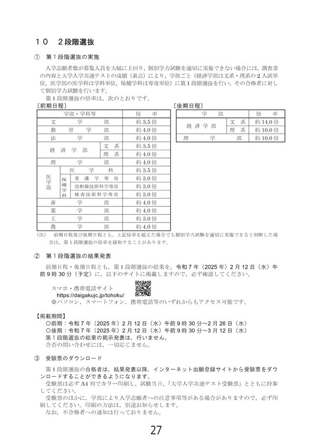 令和7年度(2025年度)一般選抜入学試験学生募集要項