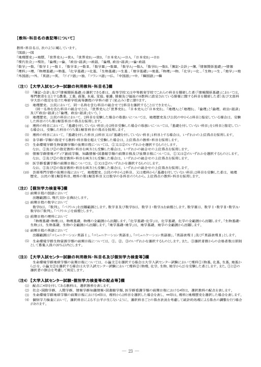筑波大学 平成30年度入学者選抜要項