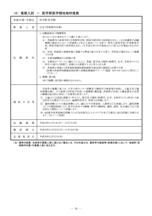 筑波大学 平成31年度(2019年度)入学者選抜要項